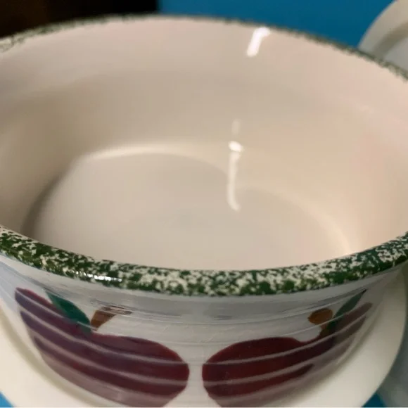 Like New stacking Ceramic Bowls w/ Lids - Picture 2 of 5